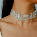 Layered Cat Eye Stone Choker - floysun