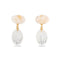 Layered Oval Clear Quartz Drop Earrings - floysun