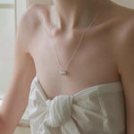 Layered Round Shell Line Pendant Necklace 925 Sterling Silver - floysun