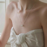 Layered Round Shell Line Pendant Necklace 925 Sterling Silver - floysun