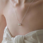 Layered Round Shell Line Pendant Necklace 925 Sterling Silver - floysun