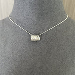 Layered Round Shell Line Pendant Necklace 925 Sterling Silver - floysun