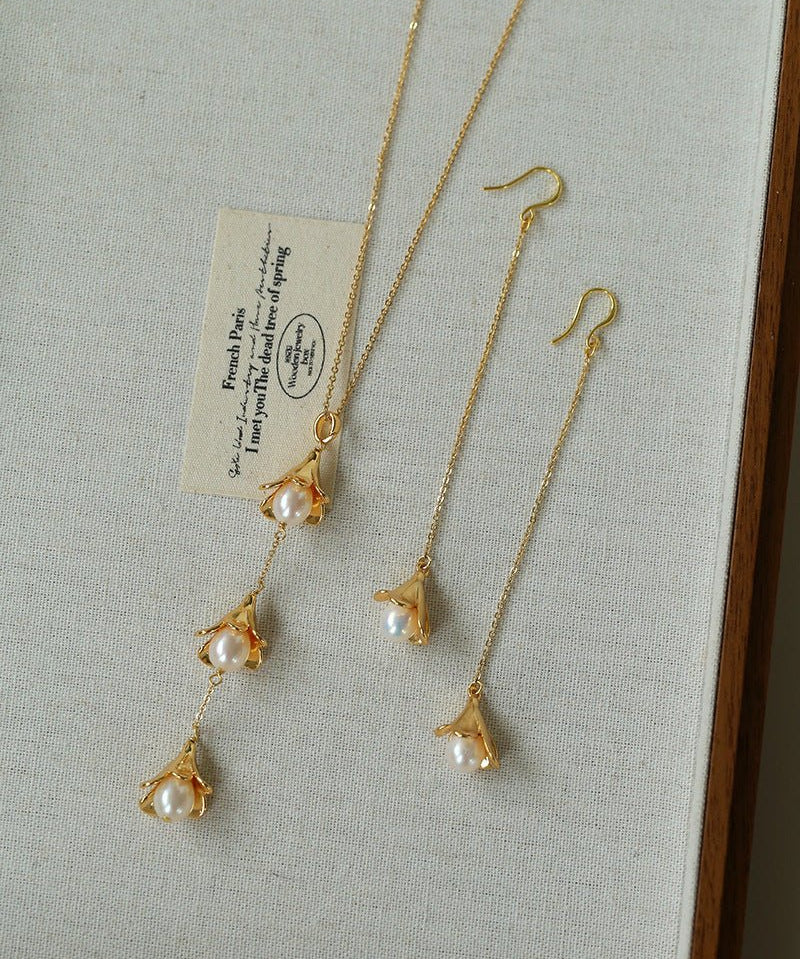 Lily of the Valley Pearl Y Necklace - floysun