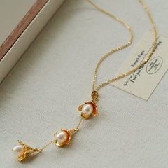Lily of the Valley Pearl Y Necklace - floysun