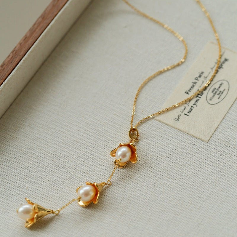 Lily of the Valley Pearl Y Necklace - floysun