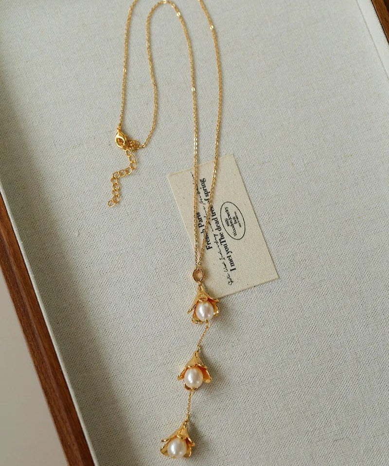 Lily of the Valley Pearl Y Necklace - floysun