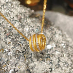LinAura Pavé Pendant Necklace – Brushed Linear Charm - floysun