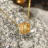 LinAura Pavé Pendant Necklace – Brushed Linear Charm - floysun