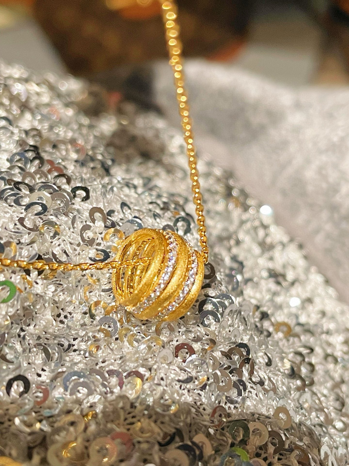 LinAura Pavé Pendant Necklace – Brushed Linear Charm - floysun