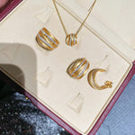 LinAura Pavé Pendant Necklace – Brushed Linear Charm - floysun