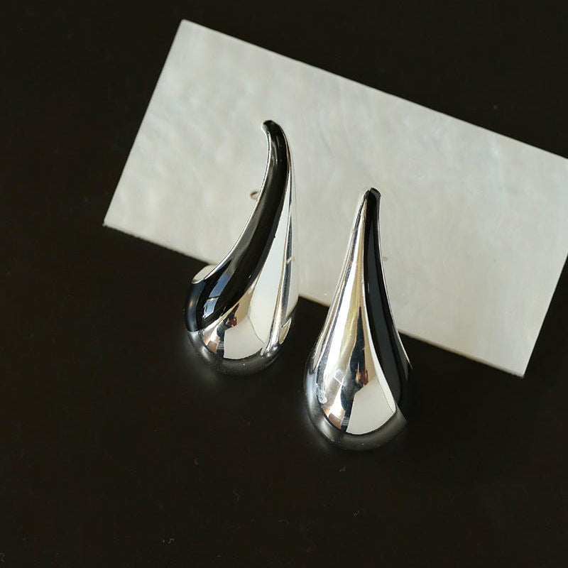 Line Enamel Waterdrop Earrings Red & Black - floysun