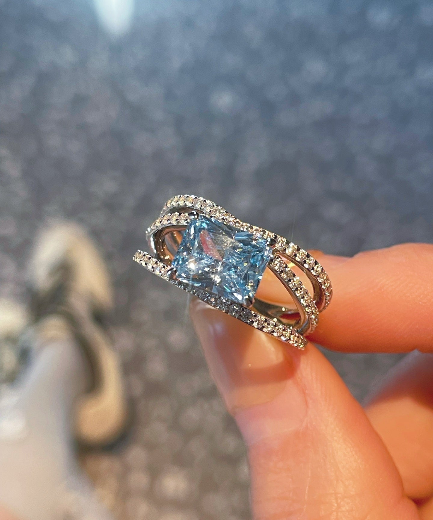 Linear Design Aquamarine Ring - floysun