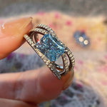 Linear Design Aquamarine Ring - floysun