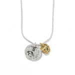 Lion Coin & Molten Charm Necklace | Vintage Two-Tone Pendant Necklace - floysun