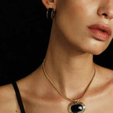 Liquid Enamel Arc Stud Earrings – Refined Luxury Curve Design - floysun