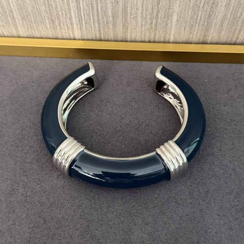 Liquid Enamel Open Bangle – Original Minimalist Luxury Design - floysun