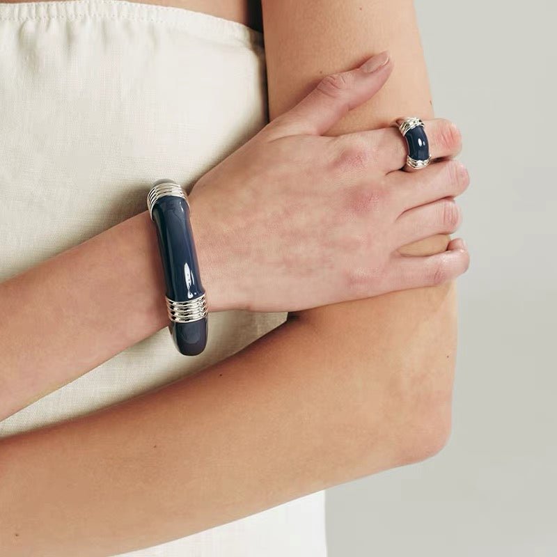 Liquid Enamel Open Bangle – Original Minimalist Luxury Design - floysun