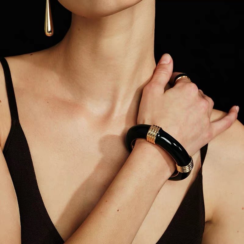 Liquid Enamel Open Bangle – Original Minimalist Luxury Design - floysun