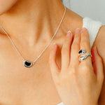 Liquid Light – Teardrop Glass Crossover Ring - floysun
