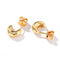 Liquid Texture Zircon Stud Earrings - S925 Sterling Silver Organic Hoops - floysun