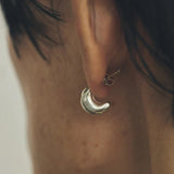 Liquid Texture Zircon Stud Earrings - S925 Sterling Silver Organic Hoops - floysun