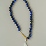 Little Fish Lapis Lazuli & Baroque Pearl Necklace - floysun