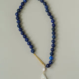 Little Fish Lapis Lazuli & Baroque Pearl Necklace - floysun