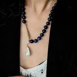 Little Fish Lapis Lazuli & Baroque Pearl Necklace - floysun