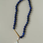 Little Fish Lapis Lazuli & Baroque Pearl Necklace - floysun