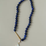 Little Fish Lapis Lazuli & Baroque Pearl Necklace - floysun