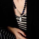 Little Fish Lapis Lazuli & Baroque Pearl Necklace - floysun