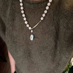 Little Fish White Fossil & Baroque Pearl Necklace - floysun