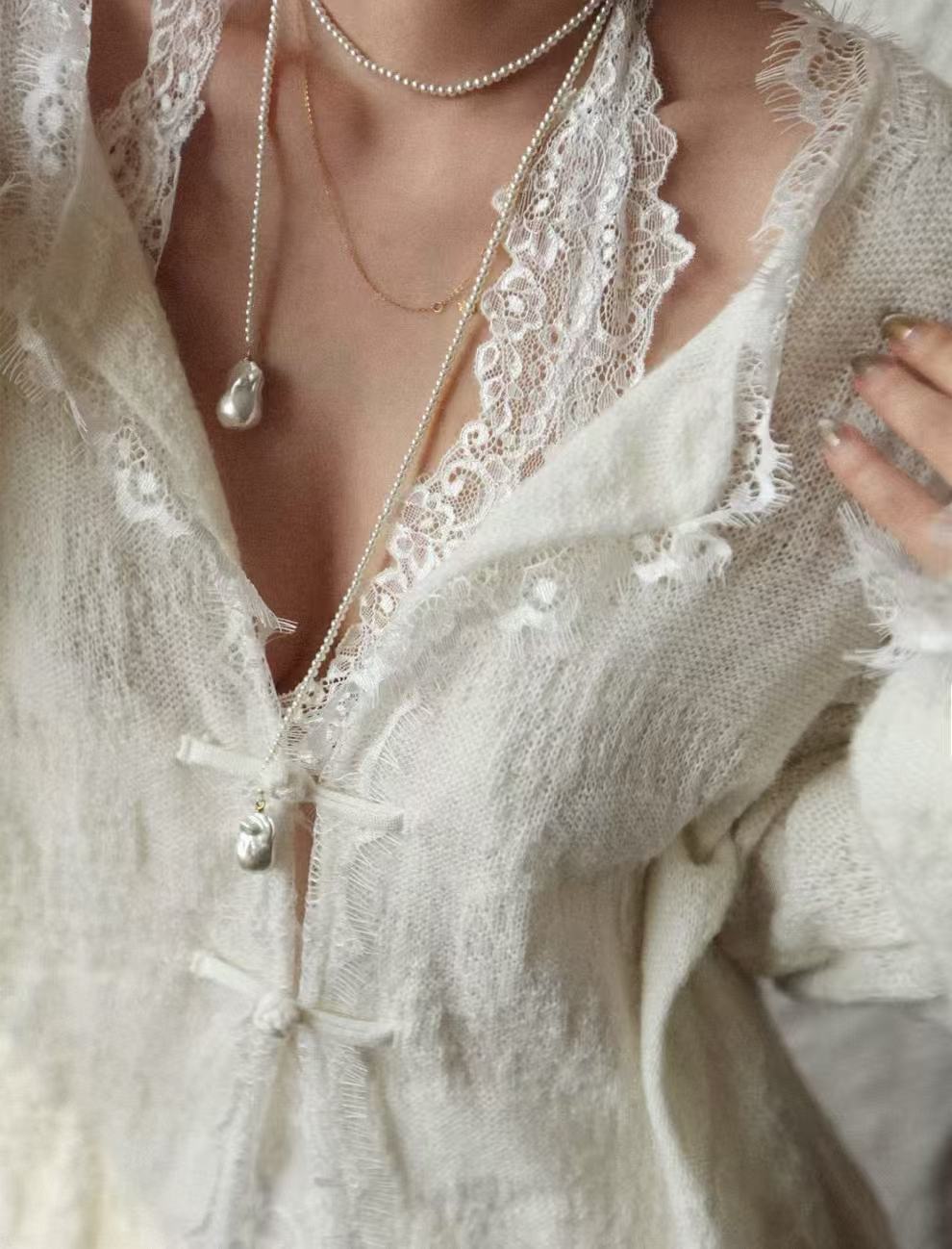 Long Baroque Beaded Pearl Sweater Necklace - floysun
