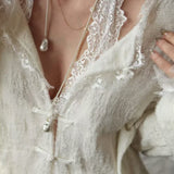 Long Baroque Beaded Pearl Sweater Necklace - floysun