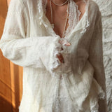 Long Baroque Beaded Pearl Sweater Necklace - floysun