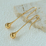 Long Curved Hook Teardrop Drop Earrings - floysun