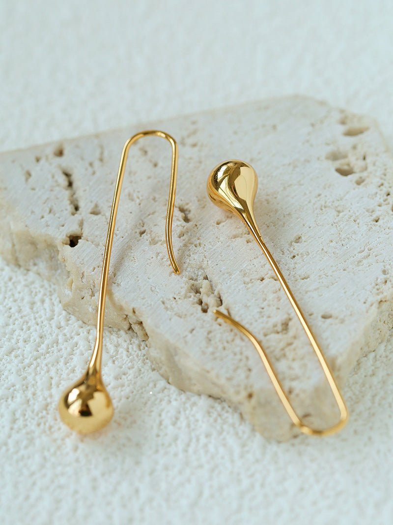 Long Curved Hook Teardrop Drop Earrings - floysun