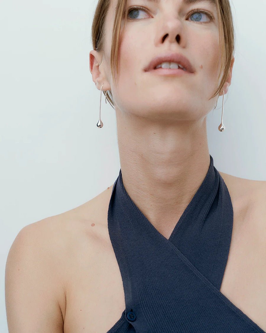 Long Curved Hook Teardrop Drop Earrings - floysun
