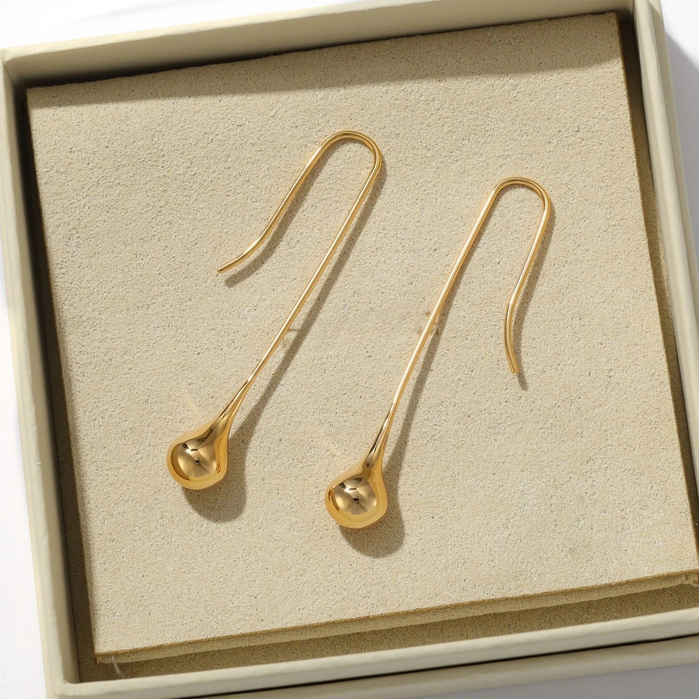 Long Curved Hook Teardrop Drop Earrings - floysun