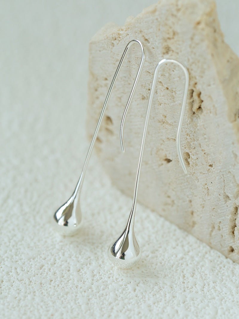 Long Curved Hook Teardrop Drop Earrings - floysun