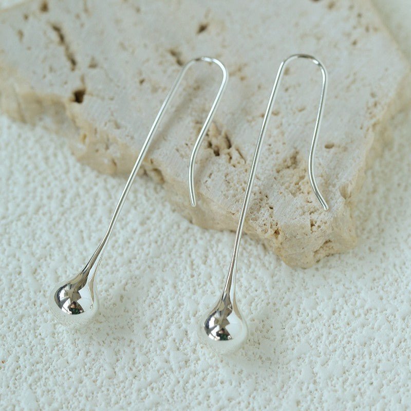 Long Curved Hook Teardrop Drop Earrings - floysun