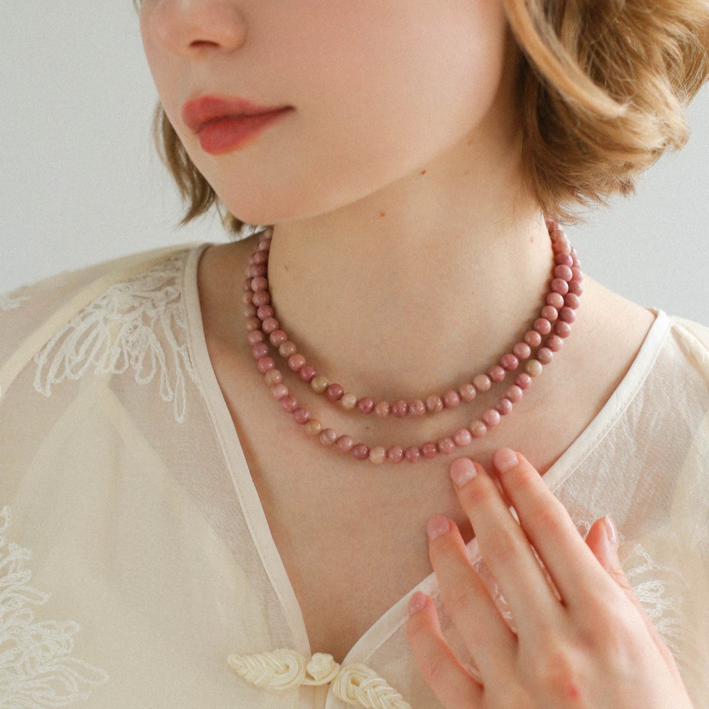 Long Multi - Colored Gemstone Beaded Necklace - floysun