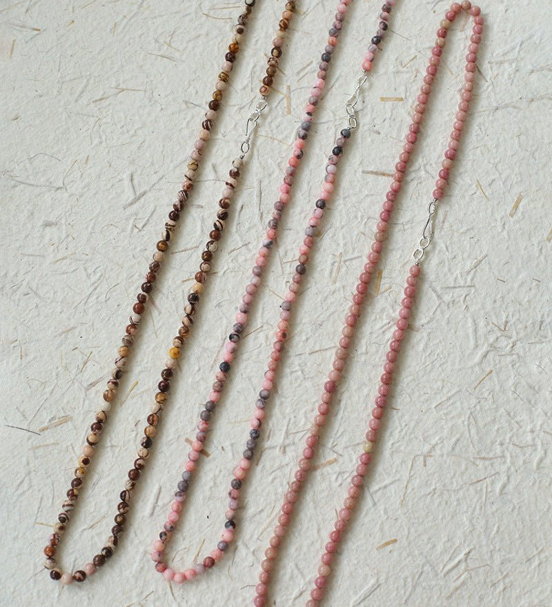Long Multi-Colored Gemstone Beaded Necklace - floysun