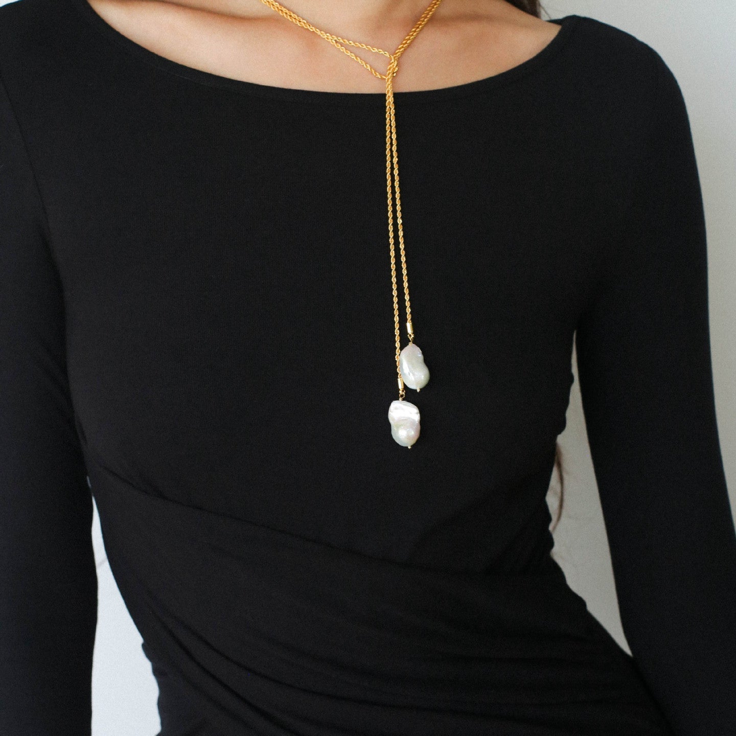 Long Twisted Chain Vintage Baroque Pendant Necklace - floysun