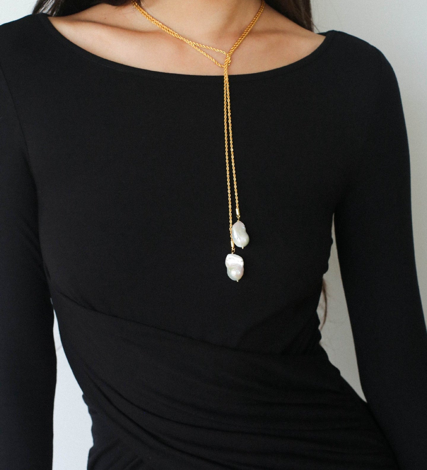 Long Twisted Chain Vintage Baroque Pendant Necklace - floysun