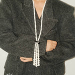 Long White Howlite & Horn Pendant Necklace - floysun