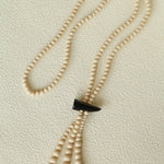 Long White Howlite & Horn Pendant Necklace - floysun