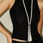 Long White Howlite & Horn Pendant Necklace - floysun