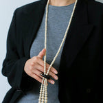 Long White Howlite & Horn Pendant Necklace - floysun