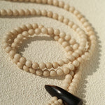 Long White Howlite & Horn Pendant Necklace - floysun